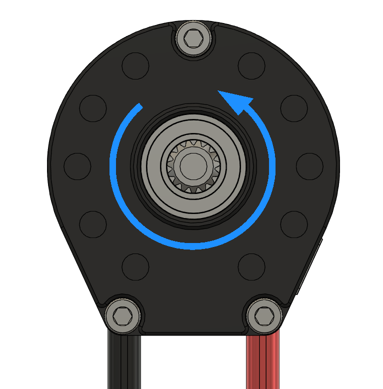 Counter-clockwise, negative command, output face