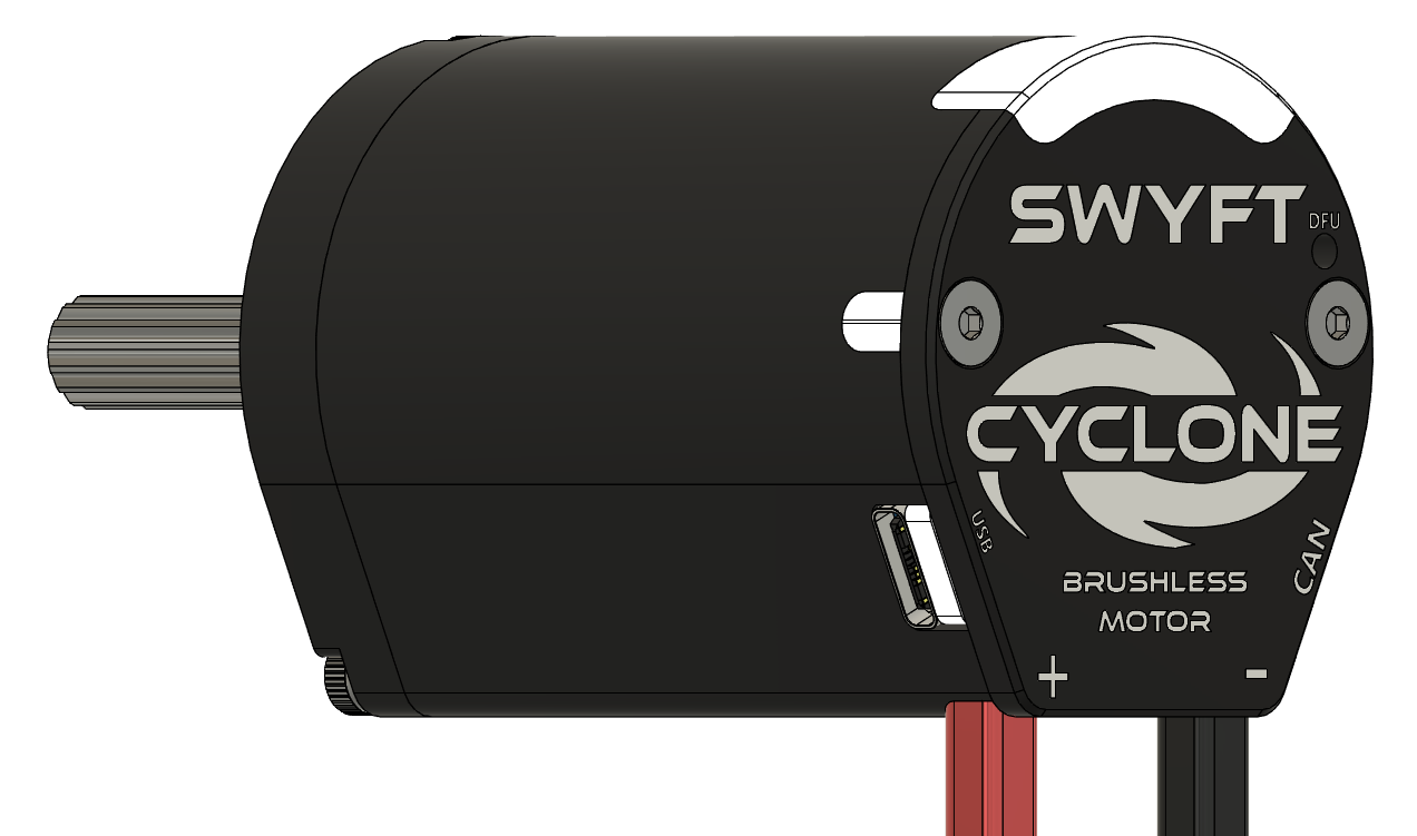 USB side. Status LED 1 is the white window next to the left screw.